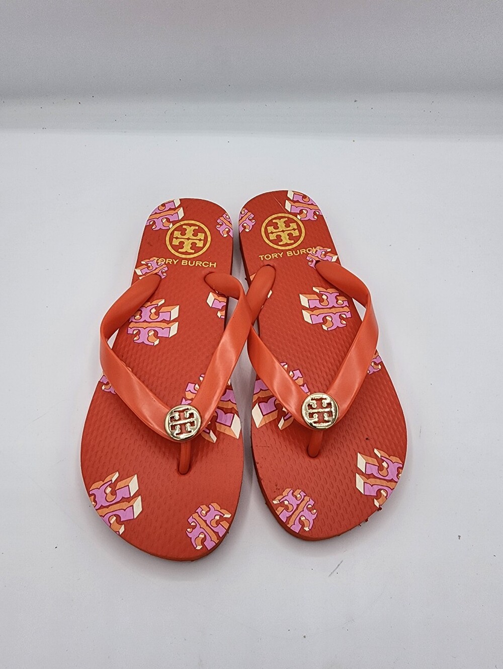 Tory Burch Red Logo Flip Flop Sandals